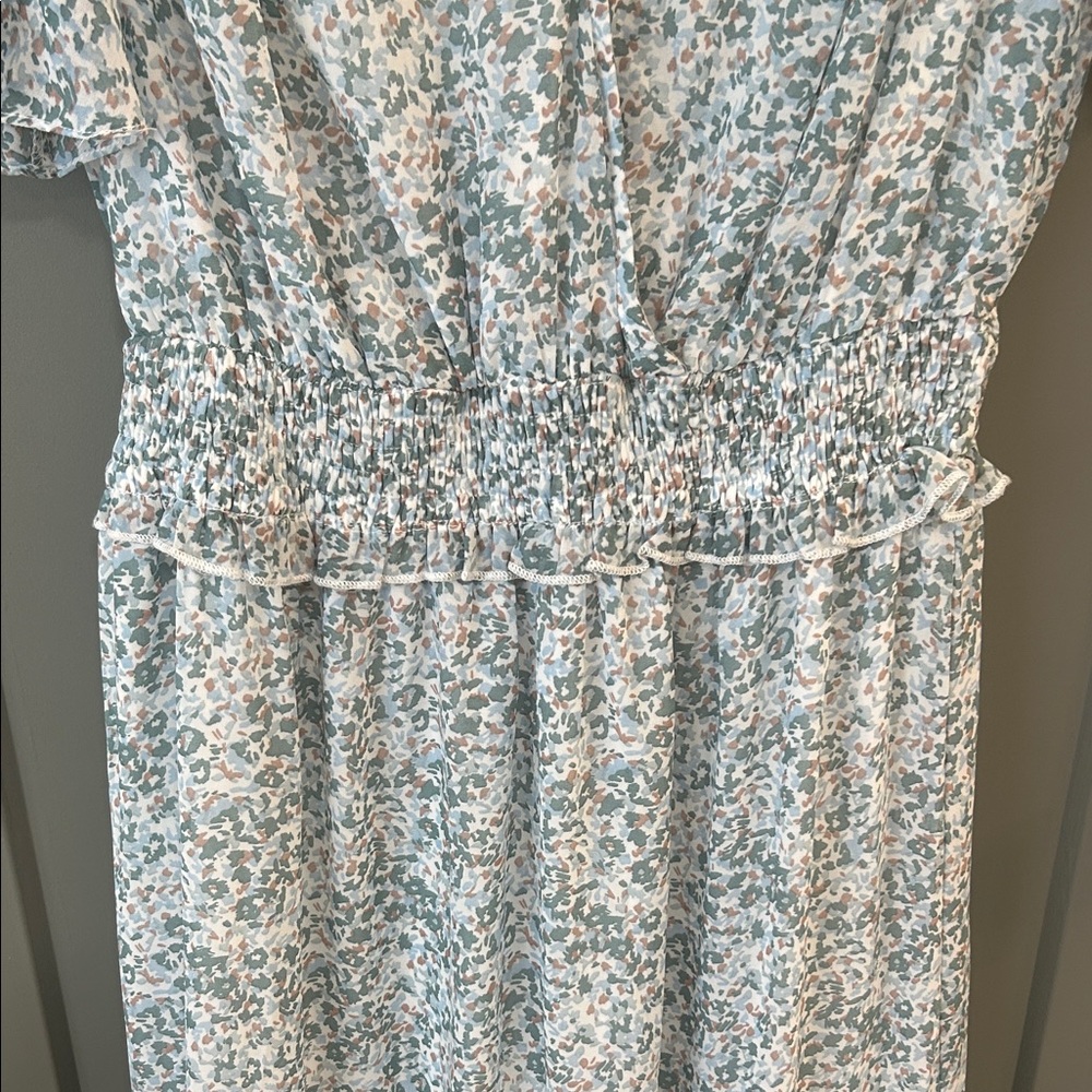 Rose & Remington Blue  Floral Midi Dress Size Medium - Picture 4 of 7